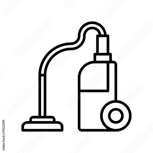 Vacuum cleaner icon vector or logo illustration outline black color style