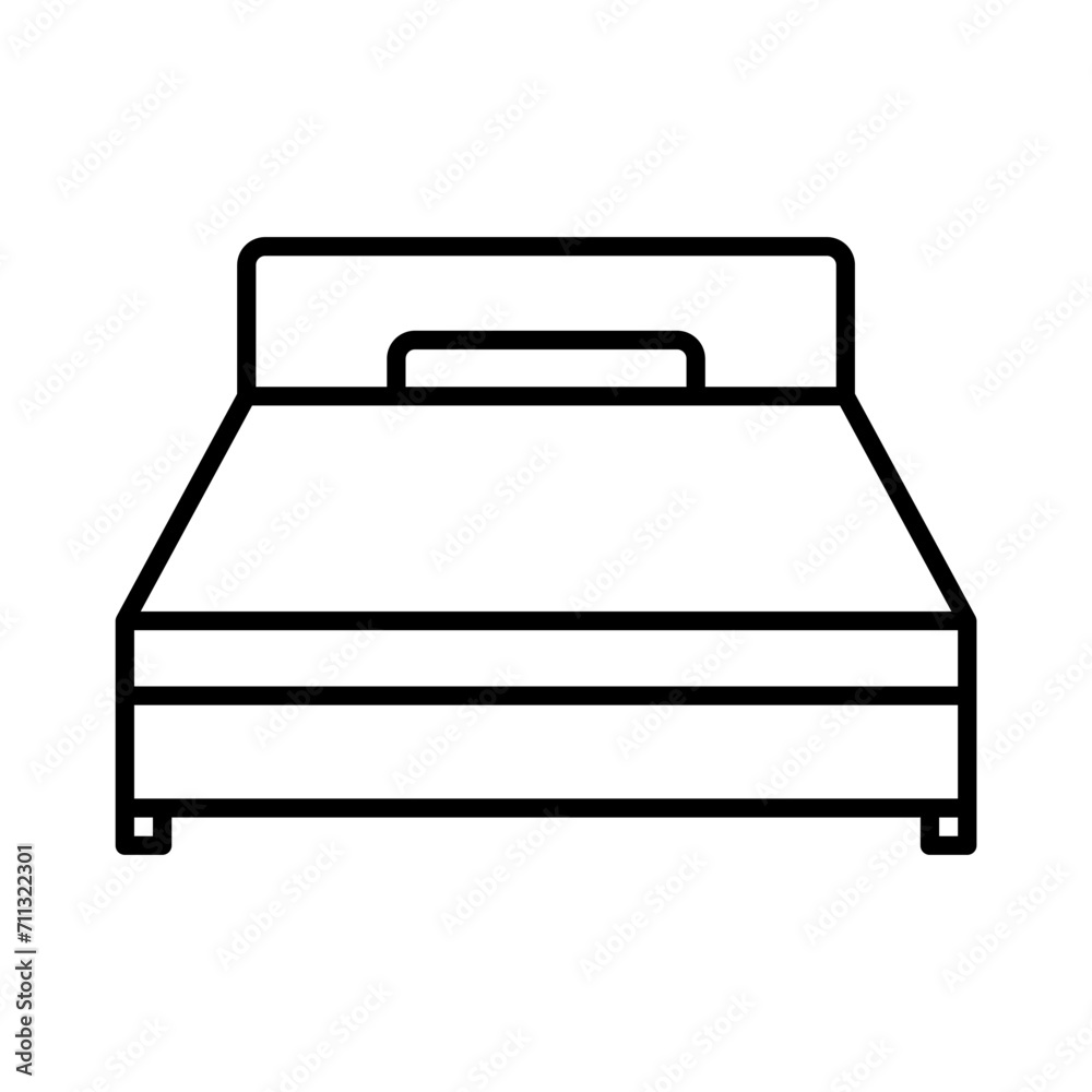bed icon vector or logo illustration outline black color style bed icon vector or logo illustration outline black color style