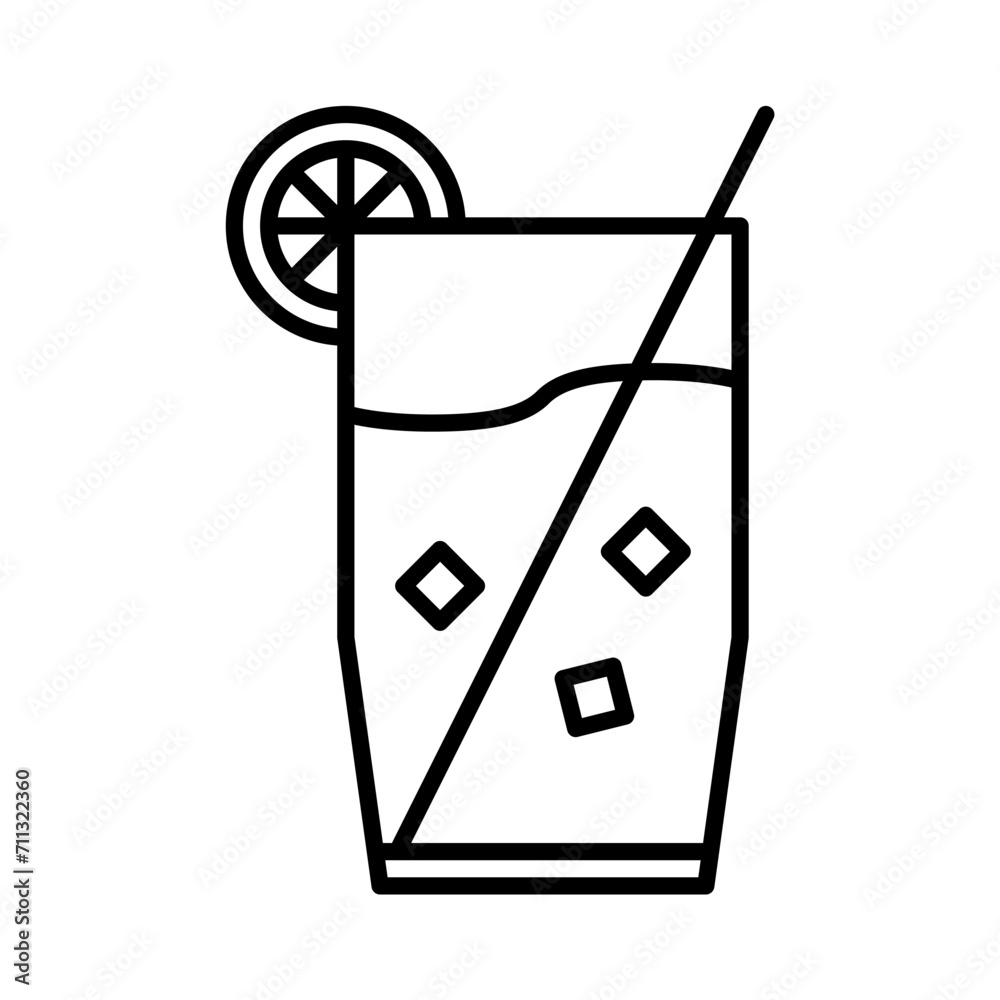 orange juice icon vector or logo illustration outline black color style orange juice icon vector or logo illustration outline black color style