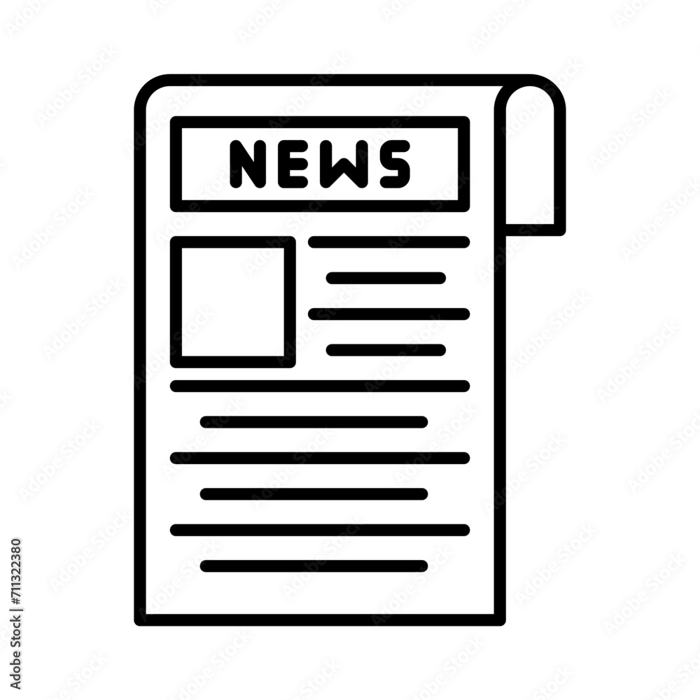 newspaper icon vector or logo illustration outline black color style newspaper icon vector or logo illustration outline black color style