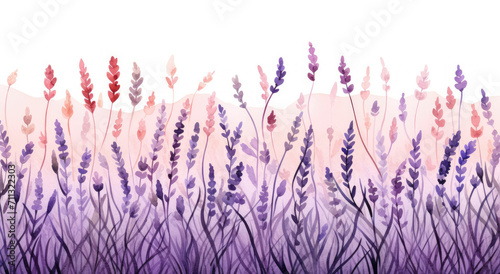Painting of a Field of Purple Flowers