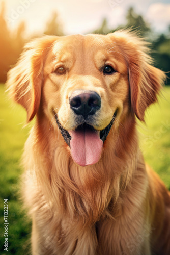 Close-Up of Dog With Tongue Out, Adorable Canine Portrait With Cute Expression