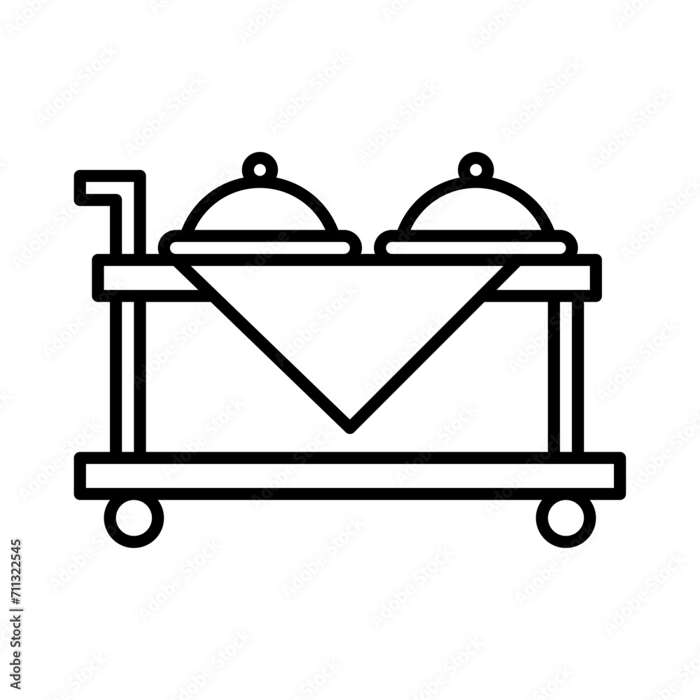 Food tray icon vector or logo illustration outline black color style Food tray icon vector or logo illustration outline black color style
