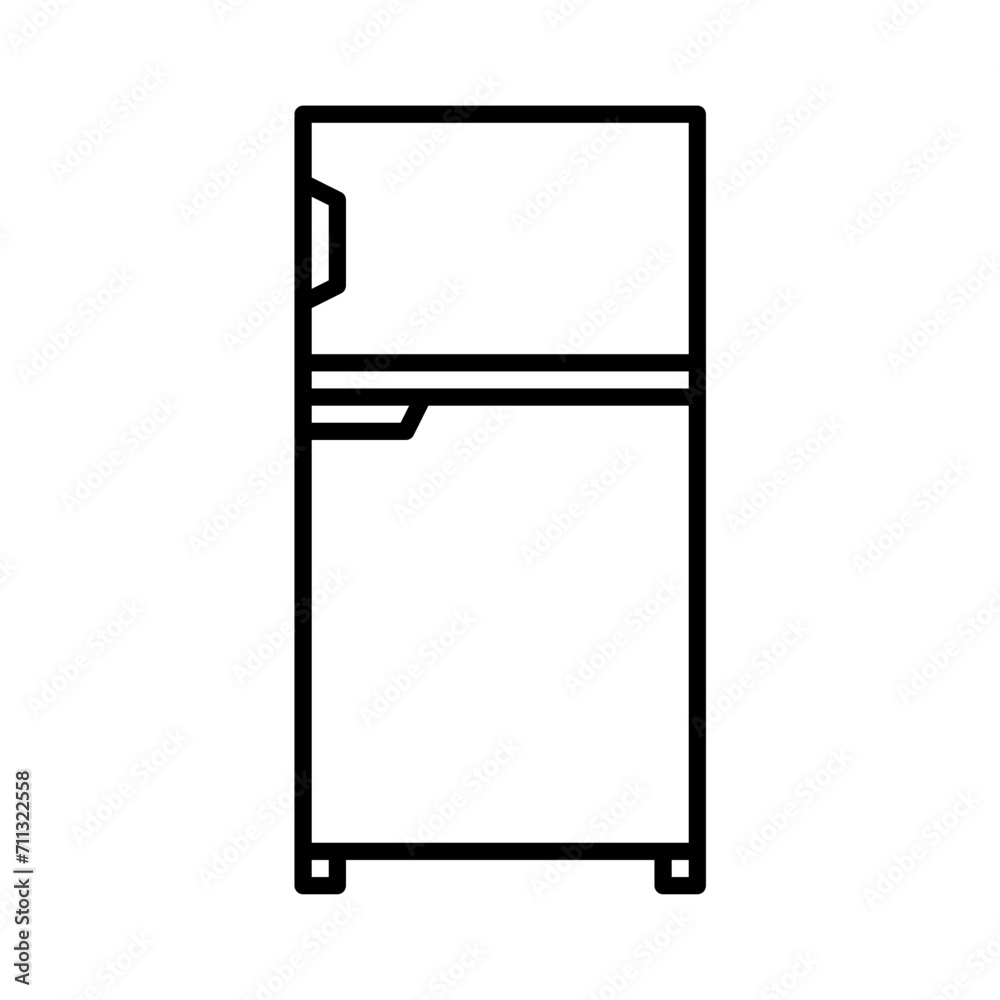 Fridge icon vector or logo illustration outline black color style Fridge icon vector or logo illustration outline black color style