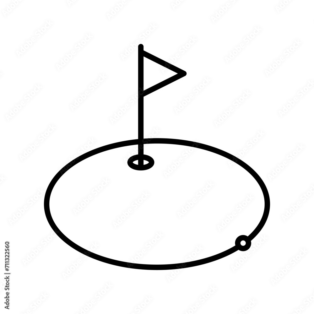 Golf icon vector or logo illustration outline black color style Golf icon vector or logo illustration outline black color style