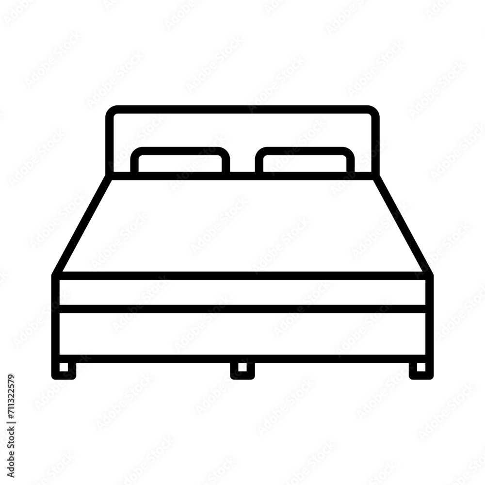 bed icon vector or logo illustration outline black color style bed icon vector or logo illustration outline black color style
