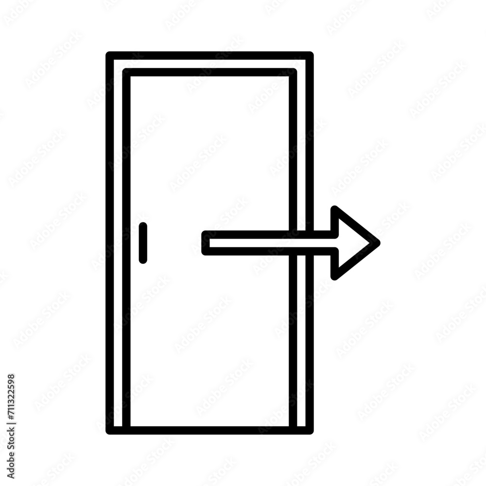 exit icon vector or logo illustration outline black color style exit icon vector or logo illustration outline black color style
