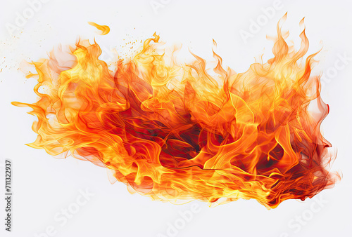 Close-Up of Fire on White Background