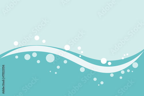Water with waves and bubbles. Vector abstract background