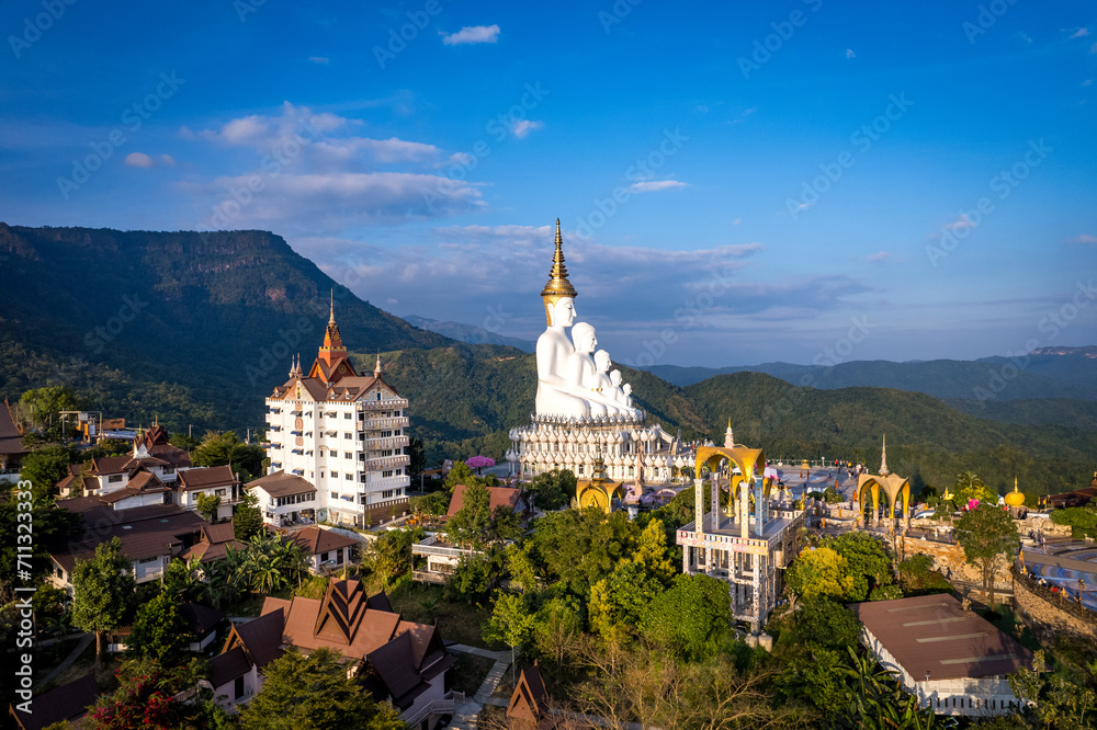 Aerial view of Wat Phra That Pha Sorn Kaew temple in Phetchabun, Thailand