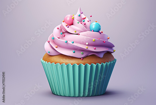 Delicious Cupcake With Pink Frosting and Sprinkles - A Sweet Treat for Any Occasion