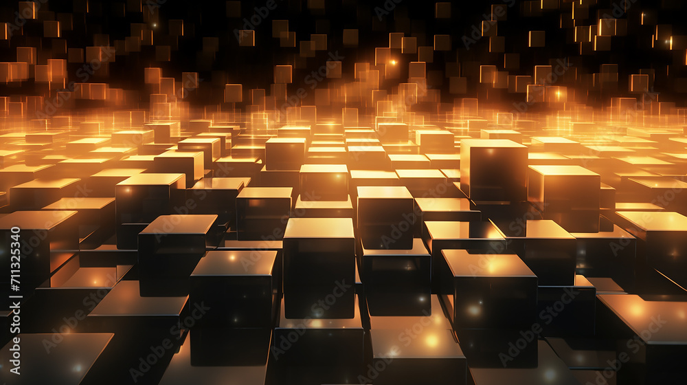 Fototapeta premium Metallic cubes background