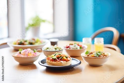 variety of sopes fillings in bowls beside empty sopes © Natalia