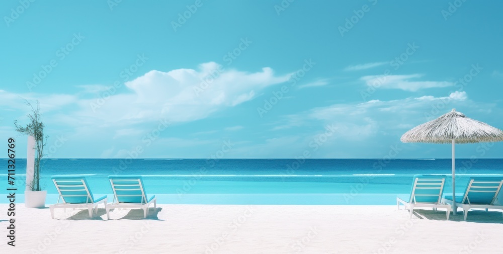 Fototapeta premium on the beach at an oceanfront resort