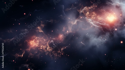 Cosmic Nebula with Stars  Interstellar Clouds and Glow