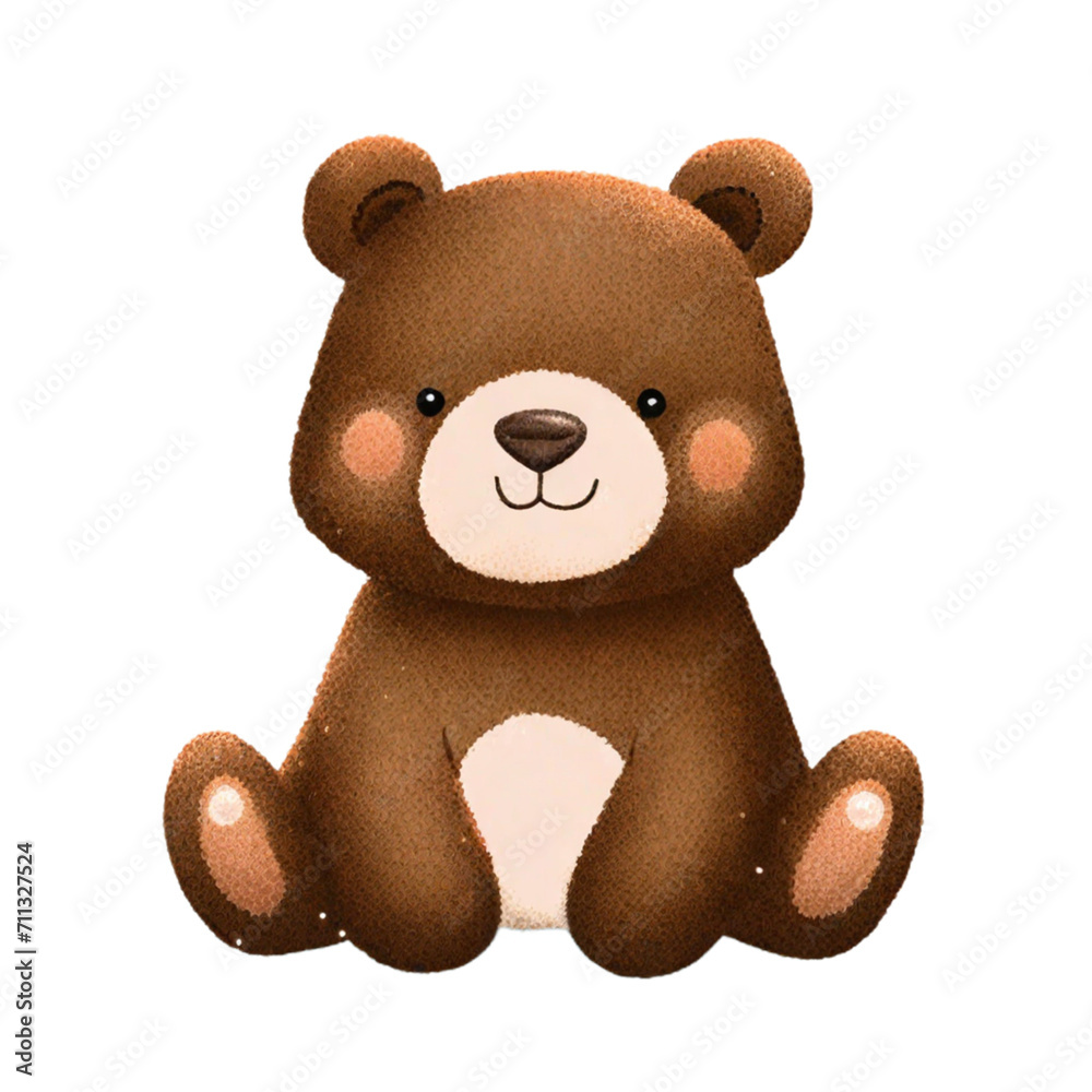 Cartoon cute little bear with balloons on Valentine's Day Cartoon cute little bear with balloons on Valentine's Day