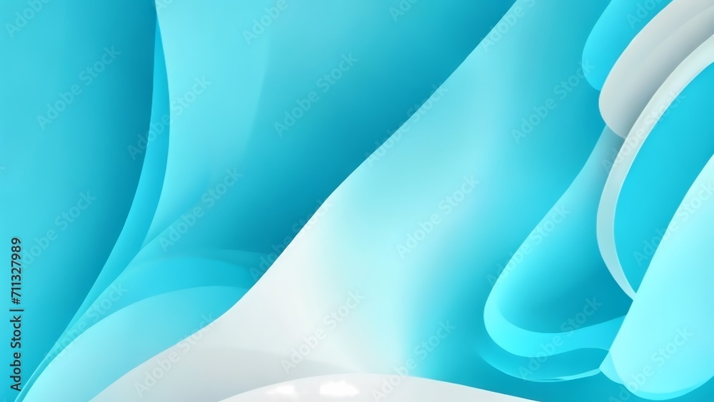 Fototapeta premium cyan and white color wave gradient abstract background