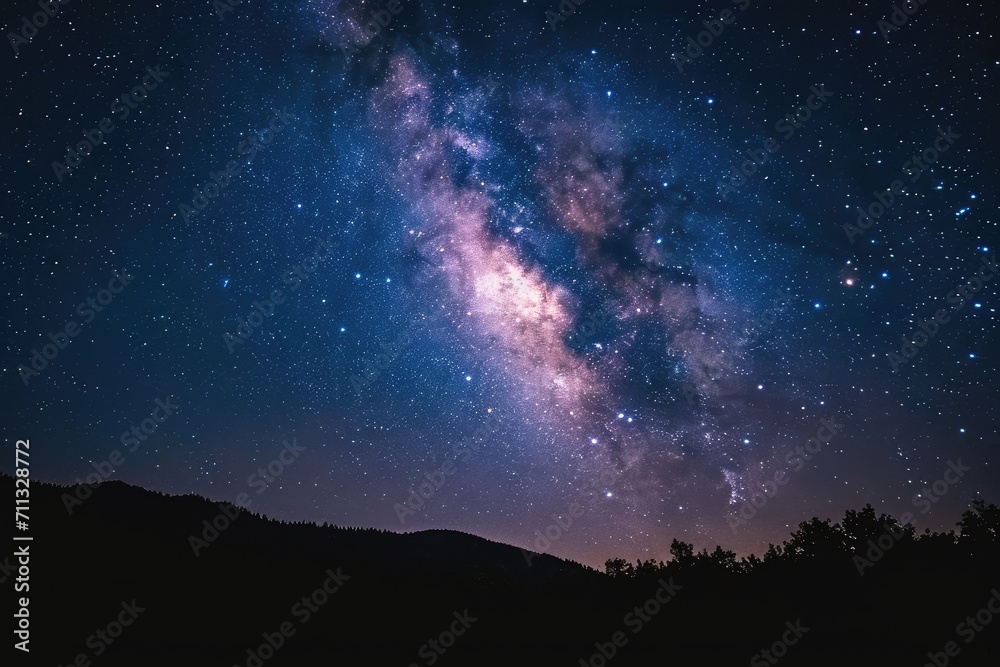 Night sky with a stunning display of the Milky Way