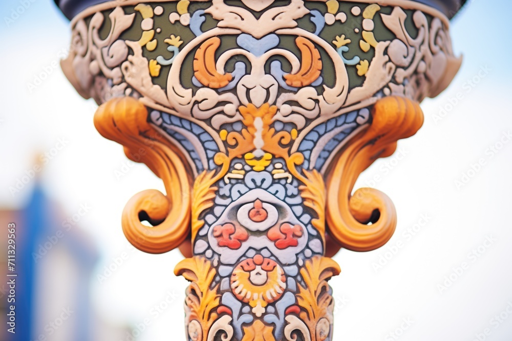 Naklejka premium closeup of intricate lamp post design