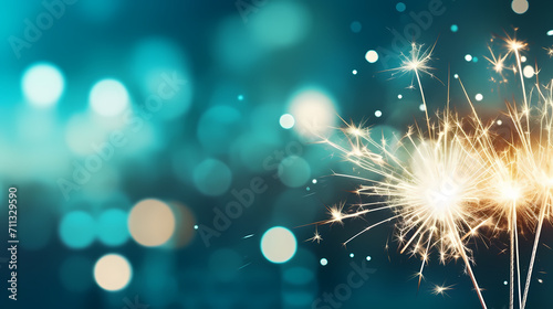 Beautiful creative holiday background with fireworks and sparkles