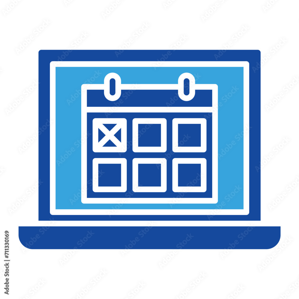 calendar laptop icon vector or logo illustration glyph color style calendar laptop icon vector or logo illustration glyph color style