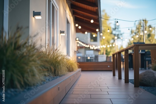 Wallpaper Mural motion sensor led lights along a smart house pathway Torontodigital.ca