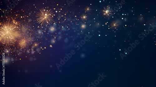 Beautiful creative holiday background with fireworks and sparkles