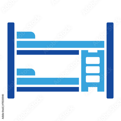 bunk bed icon vector or logo illustration glyph color style