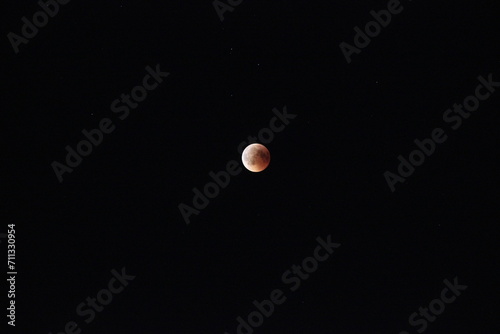 Crimson Eclipse: Dramatic Blood Moon Lunar Eclipse in the Night Sky