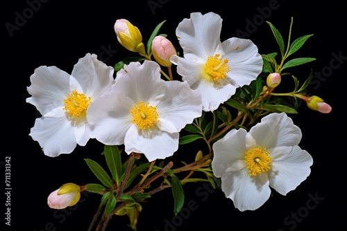 Clear png labdanum blossom, also called gum rockrose or cistus ladanifer. Generative AI photo