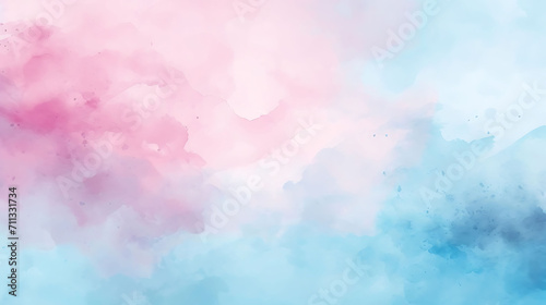 Abstract Watercolor Background in Soft Shades of Blue and Pink.