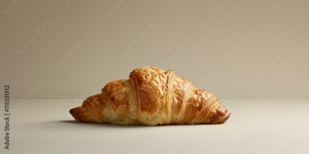 A croissant one neutral background. A croissant one neutral background.