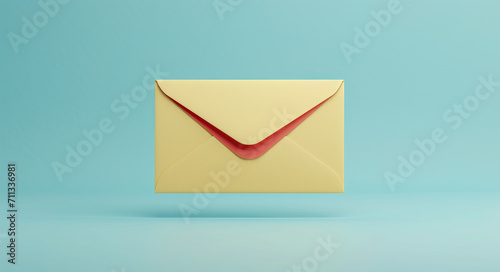 a cartoon email  in yellow on a blue