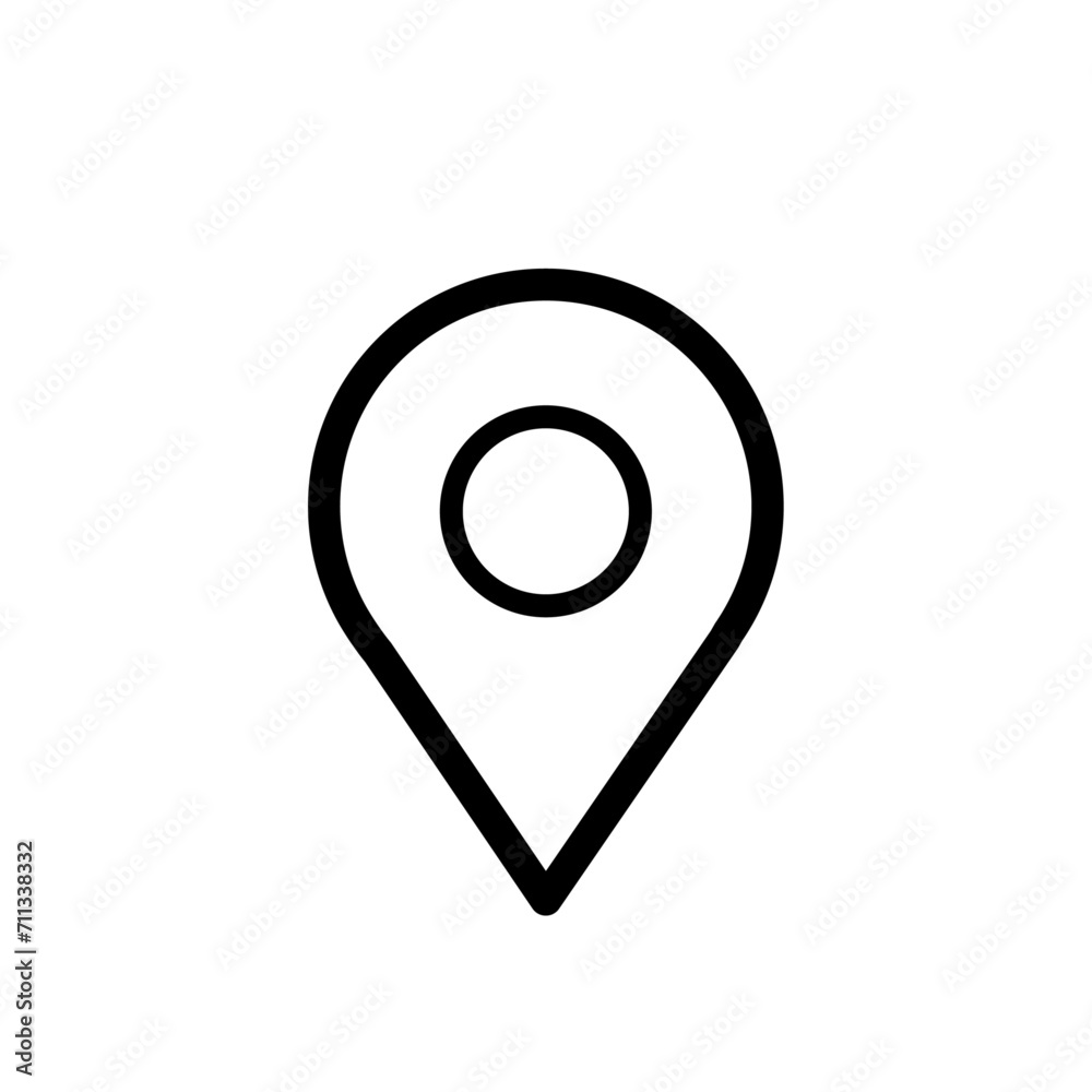 outline icon pin point, location line art icon on white background outline icon pin point, location line art icon on white background