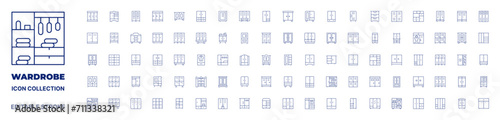 Wardrobe icon collection. Thin line icon. Editable stroke. Editable stroke. Wardrobe icons for web and mobile app.