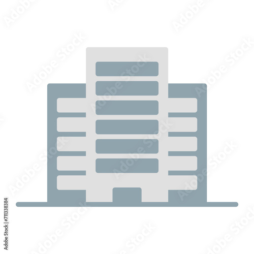 hotel icon vector or logo illustration flat color style