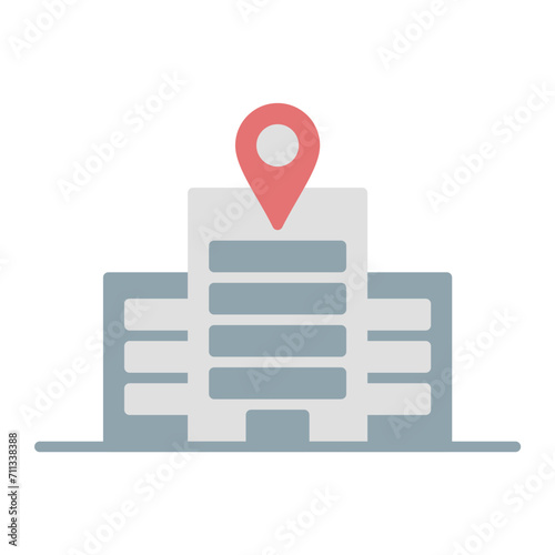 hotel icon vector or logo illustration flat color style