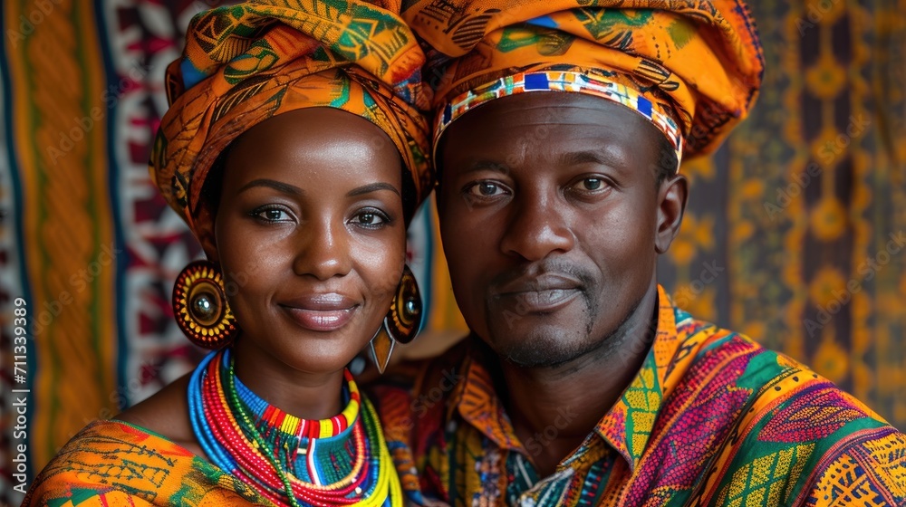 Tribal couple dressed in tribal clothes