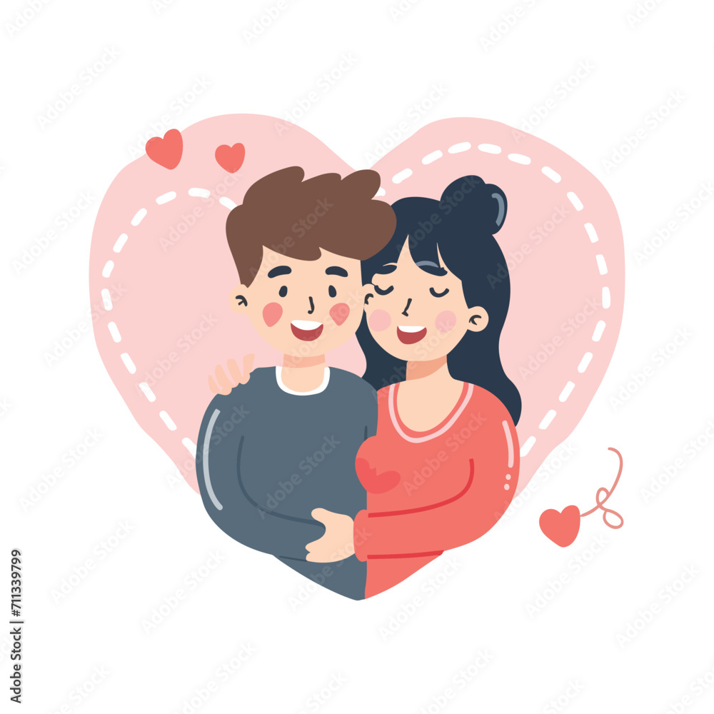minimal flat vector Valentine's Day cartoon Couple design minimal flat vector Valentine's Day cartoon Couple design
