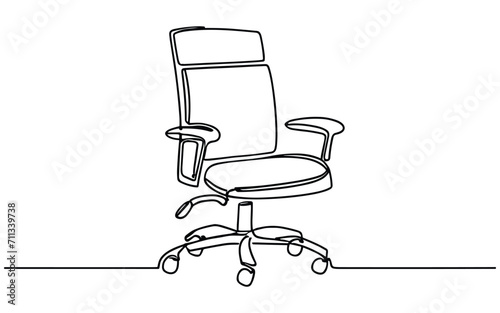 Continuous one line drawing of office swivel chair