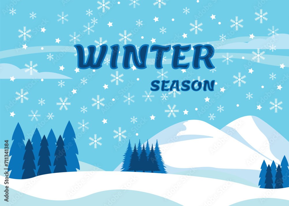 winter season background poster banner template design