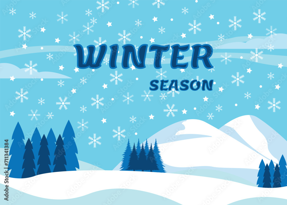 winter season background poster banner template design winter season background poster banner template design
