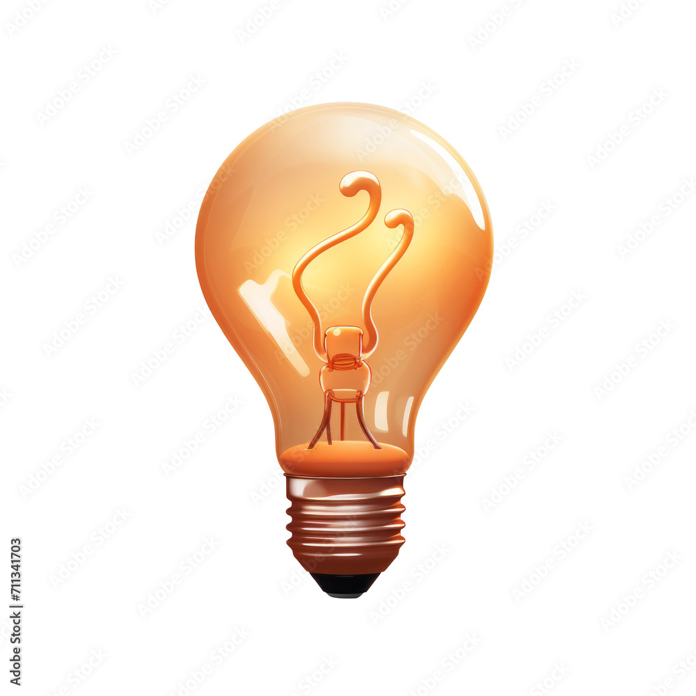 Orange light bulb isolated on transparent background Orange light bulb isolated on transparent background