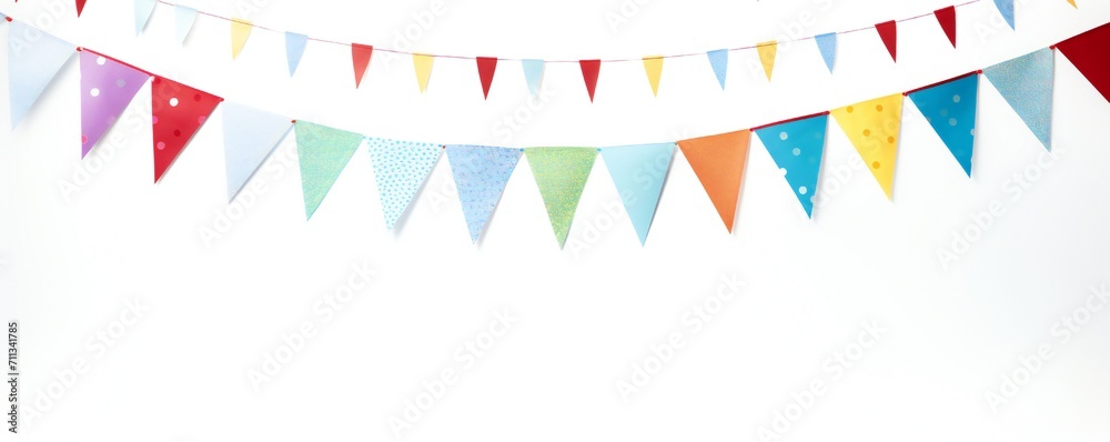 Obraz premium Empty birthday banner sign on white background Generative Ai