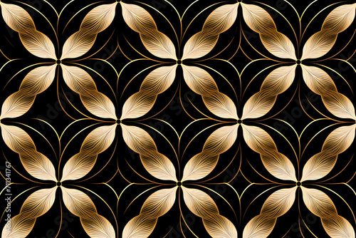 Geometric floral pattern. abstract texture with curved shapes, Luxury design in oriental style