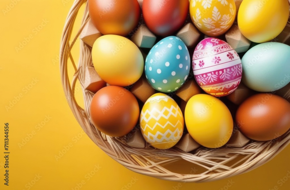 Fototapeta premium Colorful easter eggs. easter eggs background.