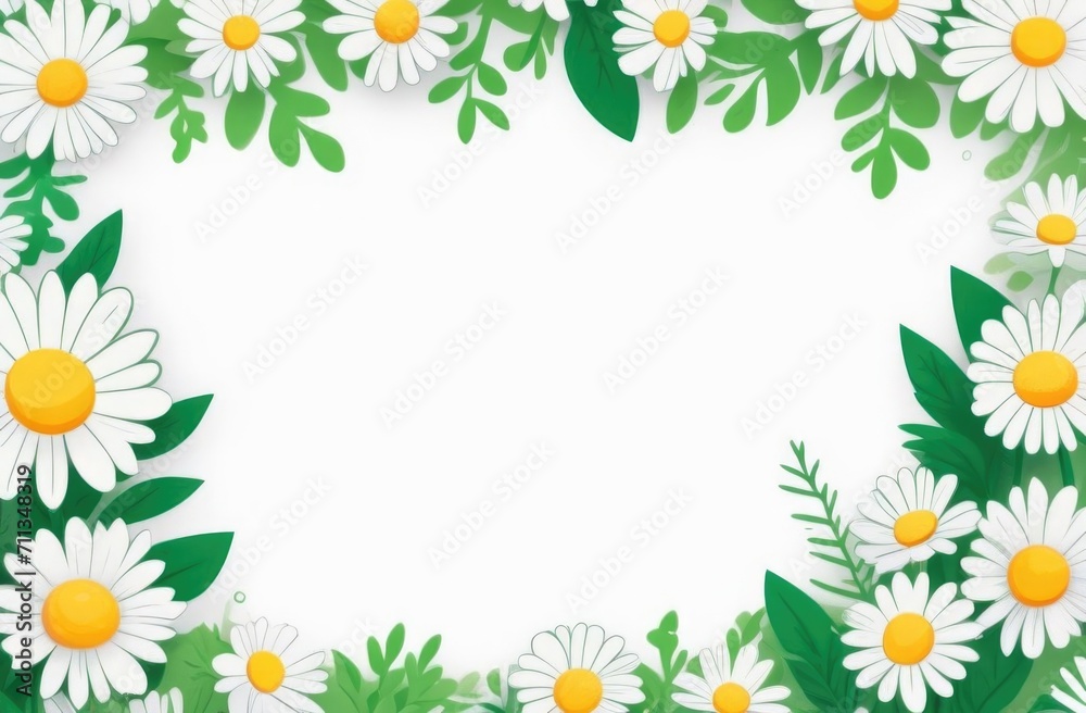 Fototapeta premium Copyspace daisies. Watercolor daisies space for text