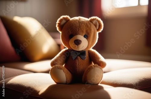 a teddy bear toy in a child's room
