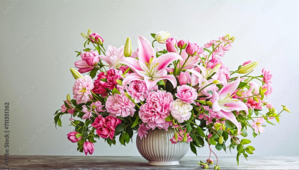 Delicate Floral Arrangement on a Studio Table