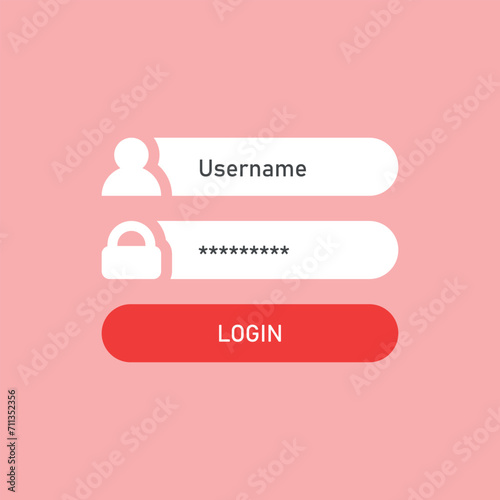Colorful ui template design for login form